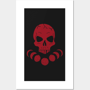 Skull and moon phases Posters and Art